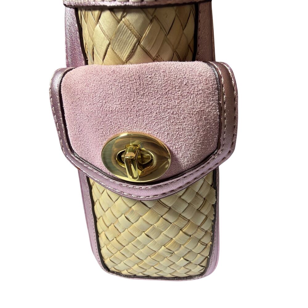 Coach Hamptons  LIMITED  EDITION 2004 straw weave metallic pink  EUC - Picture 7 of 12